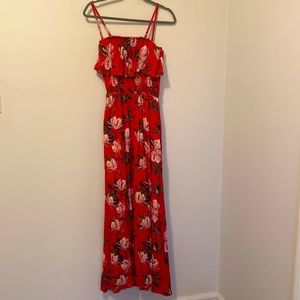 Floral Red Maxi Dress